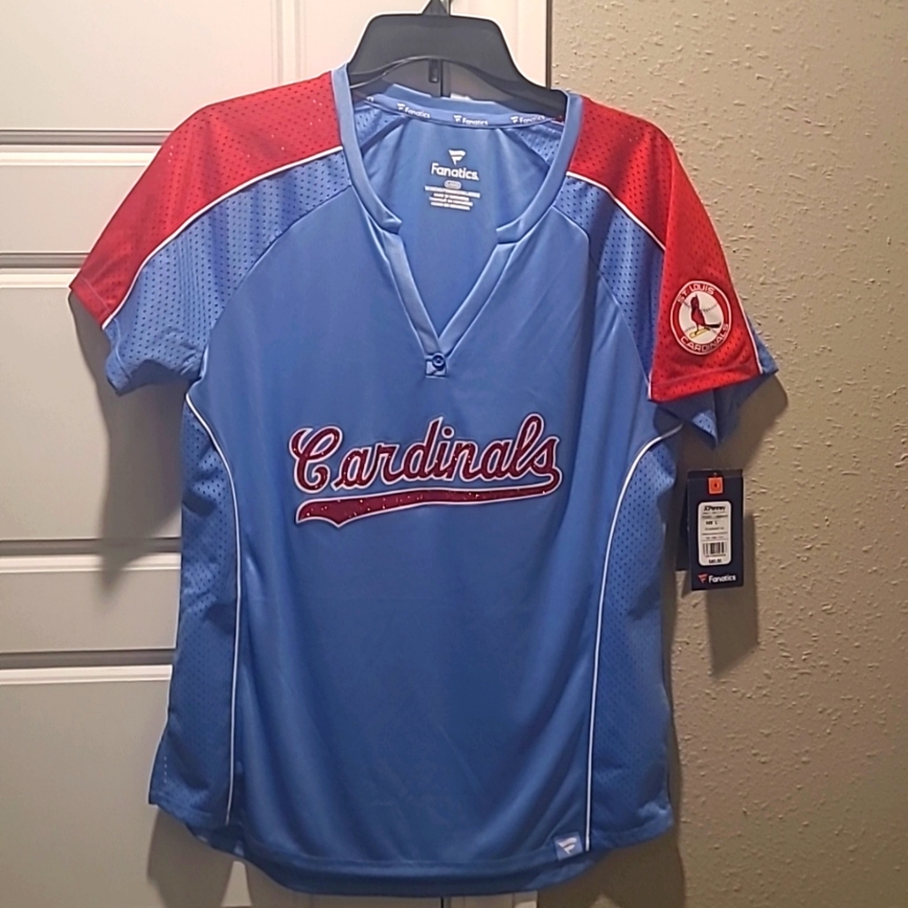 Fanatics Blue and Red Cardinals Women's Jersey Top